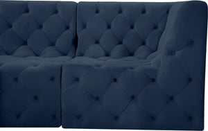 Tuft Velvet / Engineered Wood / Foam Contemporary Navy Velvet Modular Sectional - 157" W x 64" D x 32" H