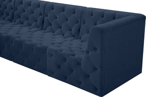 Tuft Velvet / Engineered Wood / Foam Contemporary Navy Velvet Modular Sectional - 157" W x 64" D x 32" H