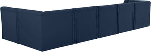 Tuft Velvet / Engineered Wood / Foam Contemporary Navy Velvet Modular Sectional - 157" W x 64" D x 32" H
