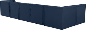 Tuft Velvet / Engineered Wood / Foam Contemporary Navy Velvet Modular Sectional - 157" W x 64" D x 32" H
