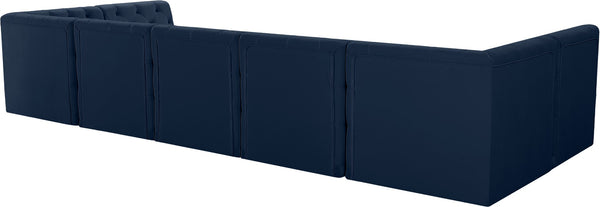 Tuft Velvet / Engineered Wood / Foam Contemporary Navy Velvet Modular Sectional - 157" W x 64" D x 32" H