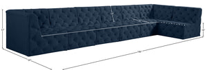 Tuft Velvet / Engineered Wood / Foam Contemporary Navy Velvet Modular Sectional - 186" W x 64" D x 32" H