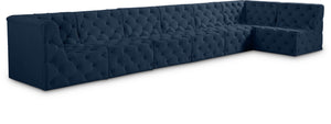 Tuft Velvet / Engineered Wood / Foam Contemporary Navy Velvet Modular Sectional - 186" W x 64" D x 32" H