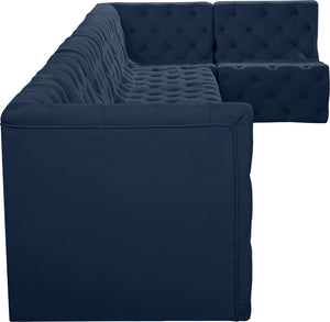 Tuft Velvet / Engineered Wood / Foam Contemporary Navy Velvet Modular Sectional - 186" W x 64" D x 32" H
