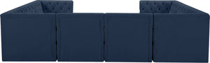Tuft Velvet / Engineered Wood / Foam Contemporary Navy Velvet Modular Sectional - 128" W x 99" D x 32" H