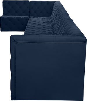 Tuft Velvet / Engineered Wood / Foam Contemporary Navy Velvet Modular Sectional - 186" W x 64" D x 32" H