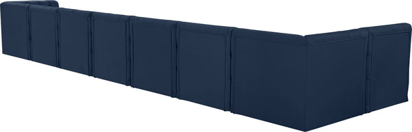 Tuft Velvet / Engineered Wood / Foam Contemporary Navy Velvet Modular Sectional - 186" W x 64" D x 32" H