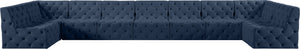 Tuft Velvet / Engineered Wood / Foam Contemporary Navy Velvet Modular Sectional - 215" W x 64" D x 32" H