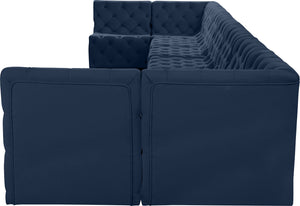 Tuft Velvet / Engineered Wood / Foam Contemporary Navy Velvet Modular Sectional - 215" W x 64" D x 32" H