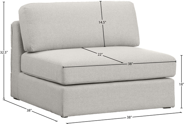 Beckham Linen Textured Fabric / Engineered Wood / Foam Contemporary Beige Durable Linen Textured Fabric Armless - 38" W x 38" D x 32.5" H