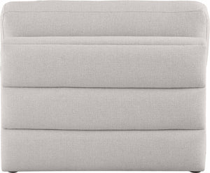 Beckham Linen Textured Fabric / Engineered Wood / Foam Contemporary Beige Durable Linen Textured Fabric Armless - 38" W x 38" D x 32.5" H