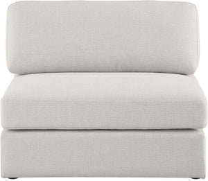 Beckham Linen Textured Fabric / Engineered Wood / Foam Contemporary Beige Durable Linen Textured Fabric Armless - 38" W x 38" D x 32.5" H