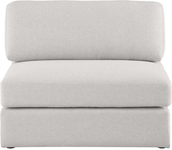 Beckham Linen Textured Fabric / Engineered Wood / Foam Contemporary Beige Durable Linen Textured Fabric Armless - 38" W x 38" D x 32.5" H