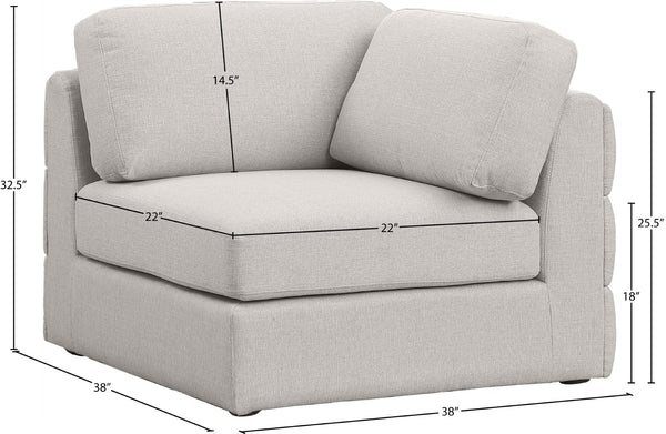 Beckham Linen Textured Fabric / Engineered Wood / Foam Contemporary Beige Durable Linen Textured Fabric Corner - 38" W x 38" D x 32.5" H