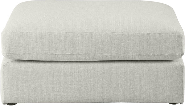 Beckham Linen Textured Fabric / Engineered Wood / Foam Contemporary Beige Durable Linen Textured Fabric Ottoman - 38" W x 37" D x 18" H