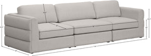 Beckham Linen Textured Fabric / Engineered Wood / Foam Contemporary Beige Durable Linen Textured Fabric Modular Sofa - 114" W x 38" D x 32.5" H