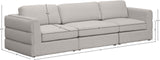 Beckham Linen Textured Fabric / Engineered Wood / Foam Contemporary Beige Durable Linen Textured Fabric Modular Sofa - 114" W x 38" D x 32.5" H
