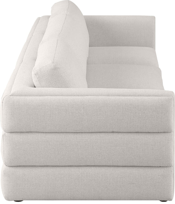 Beckham Linen Textured Fabric / Engineered Wood / Foam Contemporary Beige Durable Linen Textured Fabric Modular Sofa - 114" W x 38" D x 32.5" H