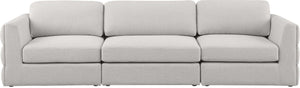 Beckham Linen Textured Fabric / Engineered Wood / Foam Contemporary Beige Durable Linen Textured Fabric Modular Sofa - 114" W x 38" D x 32.5" H