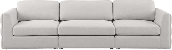 Beckham Linen Textured Fabric / Engineered Wood / Foam Contemporary Beige Durable Linen Textured Fabric Modular Sofa - 114" W x 38" D x 32.5" H