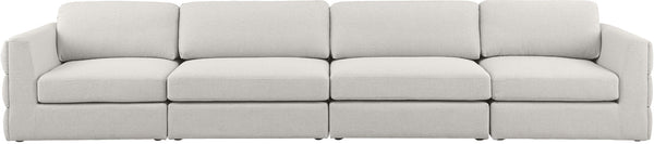 Beckham Linen Textured Fabric / Engineered Wood / Foam Contemporary Beige Durable Linen Textured Fabric Modular Sofa - 152" W x 38" D x 32.5" H