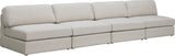 Beckham Linen Textured Fabric / Engineered Wood / Foam Contemporary Beige Durable Linen Textured Fabric Modular Sofa - 152" W x 38" D x 32.5" H