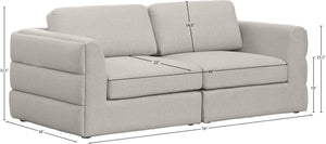 Beckham Linen Textured Fabric / Engineered Wood / Foam Contemporary Beige Durable Linen Textured Fabric Modular Sofa - 76" W x 38" D x 32.5" H
