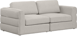 Beckham Linen Textured Fabric / Engineered Wood / Foam Contemporary Beige Durable Linen Textured Fabric Modular Sofa - 76" W x 38" D x 32.5" H