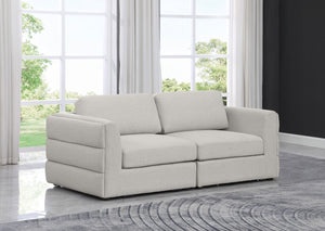 Beckham Linen Textured Fabric / Engineered Wood / Foam Contemporary Beige Durable Linen Textured Fabric Modular Sofa - 76" W x 38" D x 32.5" H