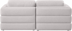 Beckham Linen Textured Fabric / Engineered Wood / Foam Contemporary Beige Durable Linen Textured Fabric Modular Sofa - 76" W x 38" D x 32.5" H