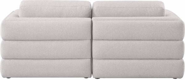 Beckham Linen Textured Fabric / Engineered Wood / Foam Contemporary Beige Durable Linen Textured Fabric Modular Sofa - 76" W x 38" D x 32.5" H