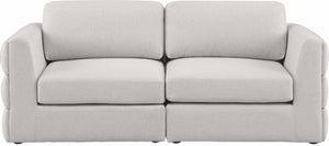 Beckham Linen Textured Fabric / Engineered Wood / Foam Contemporary Beige Durable Linen Textured Fabric Modular Sofa - 76" W x 38" D x 32.5" H