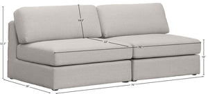 Beckham Linen Textured Fabric / Engineered Wood / Foam Contemporary Beige Durable Linen Textured Fabric Modular Sofa - 76" W x 38" D x 32.5" H