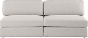 Beckham Linen Textured Fabric / Engineered Wood / Foam Contemporary Beige Durable Linen Textured Fabric Modular Sofa - 76" W x 38" D x 32.5" H