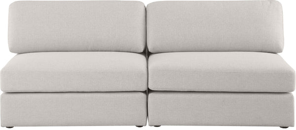 Beckham Linen Textured Fabric / Engineered Wood / Foam Contemporary Beige Durable Linen Textured Fabric Modular Sofa - 76" W x 38" D x 32.5" H