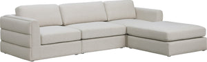 Beckham Linen Textured Fabric / Engineered Wood / Foam Contemporary Beige Durable Linen Textured Fabric Modular Sectional - 114" W x 76" D x 32.5" H