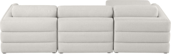 Beckham Linen Textured Fabric / Engineered Wood / Foam Contemporary Beige Durable Linen Textured Fabric Modular Sectional - 114" W x 76" D x 32.5" H