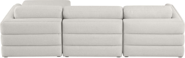 Beckham Linen Textured Fabric / Engineered Wood / Foam Contemporary Beige Durable Linen Textured Fabric Modular Sectional - 114" W x 76" D x 32.5" H