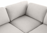 Beckham Linen Textured Fabric / Engineered Wood / Foam Contemporary Beige Durable Linen Textured Fabric Modular Sectional - 114" W x 76" D x 32.5" H