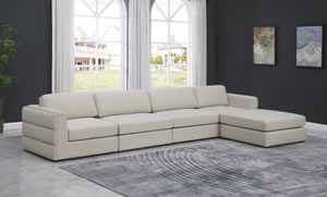 Beckham Linen Textured Fabric / Engineered Wood / Foam Contemporary Beige Durable Linen Textured Fabric Modular Sectional - 152" W x 76" D x 32.5" H