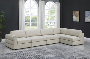 Beckham Linen Textured Fabric / Engineered Wood / Foam Contemporary Beige Durable Linen Textured Fabric Modular Sectional - 152" W x 76" D x 32.5" H