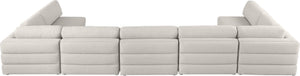 Beckham Linen Textured Fabric / Engineered Wood / Foam Contemporary Beige Durable Linen Textured Fabric Modular Sectional - 190" W x 76" D x 32.5" H