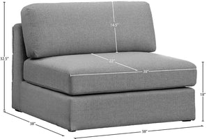 Beckham Linen Textured Fabric / Engineered Wood / Foam Contemporary Grey Durable Linen Textured Fabric Armless - 38" W x 38" D x 32.5" H