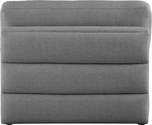 Beckham Linen Textured Fabric / Engineered Wood / Foam Contemporary Grey Durable Linen Textured Fabric Armless - 38" W x 38" D x 32.5" H