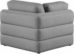 Beckham Linen Textured Fabric / Engineered Wood / Foam Contemporary Grey Durable Linen Textured Fabric Corner - 38" W x 38" D x 32.5" H