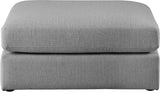 Beckham Linen Textured Fabric / Engineered Wood / Foam Contemporary Grey Durable Linen Textured Fabric Ottoman - 38" W x 37" D x 18" H