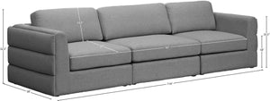 Beckham Linen Textured Fabric / Engineered Wood / Foam Contemporary Grey Durable Linen Textured Fabric Modular Sofa - 114" W x 38" D x 32.5" H