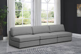 Beckham Linen Textured Fabric / Engineered Wood / Foam Contemporary Grey Durable Linen Textured Fabric Modular Sofa - 114" W x 38" D x 32.5" H