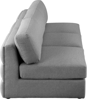 Beckham Linen Textured Fabric / Engineered Wood / Foam Contemporary Grey Durable Linen Textured Fabric Modular Sofa - 114" W x 38" D x 32.5" H