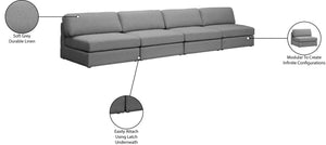 Beckham Linen Textured Fabric / Engineered Wood / Foam Contemporary Grey Durable Linen Textured Fabric Modular Sofa - 152" W x 38" D x 32.5" H